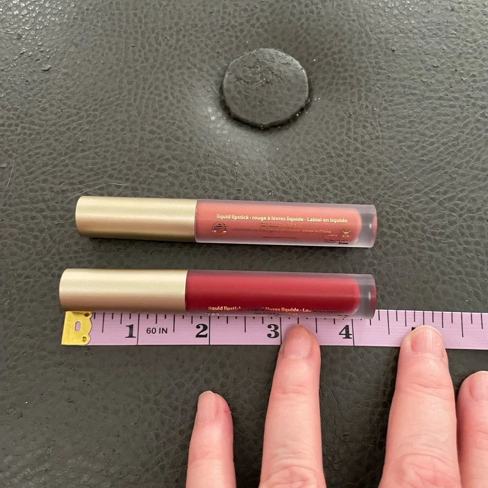 Bebe Matte Kisses Liquid Lipstick true red and natural pink full size set of two - Picture 7 of 10